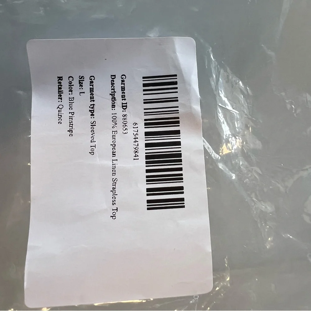 Quince pinstripes blue white Linen Strapless Top 100% European linen - Picture 5 of 5